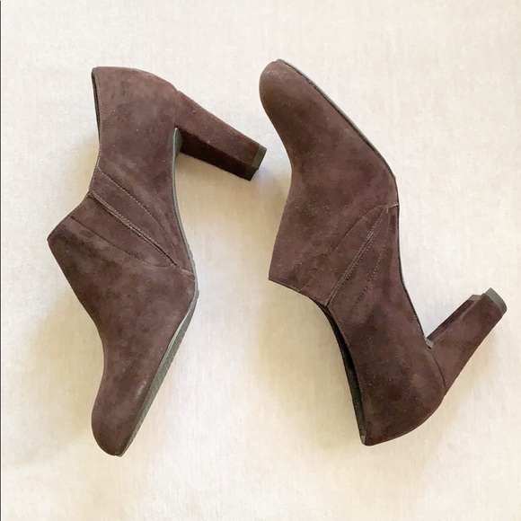 Stuart Weitzman Brown Suede Slip On Booties - Picture 5 of 6